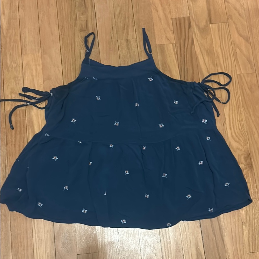 🚨 Universal Thread Women's Blue Spaghetti Strap Babydoll Top L